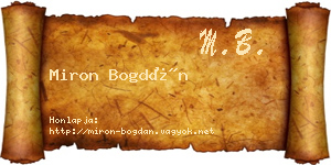 Miron Bogdán névjegykártya